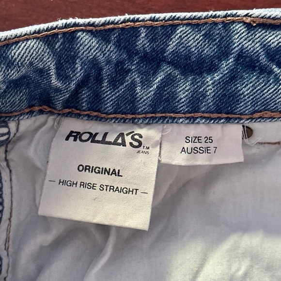 ROLLA’S High Rise Straight Jeans Blue Distress Women’s Size 25 - Picture 11 of 12